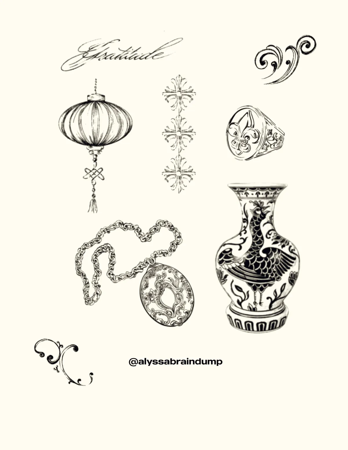 Ornamental Flash Sheet, flash design by Alyssa Collins