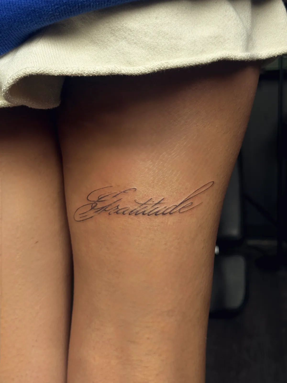 Gratitude, tattoo by Alyssa Collins