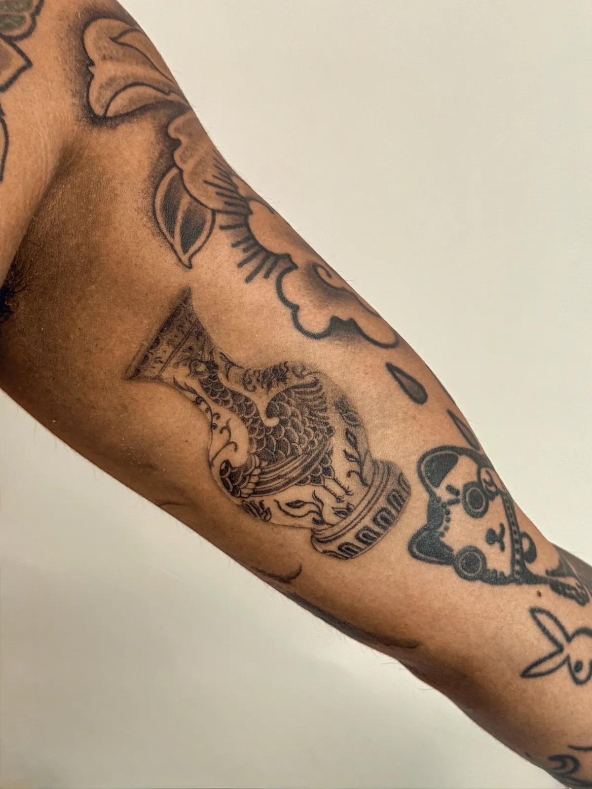 Ornamental Vessel, tattoo by Alyssa Collins