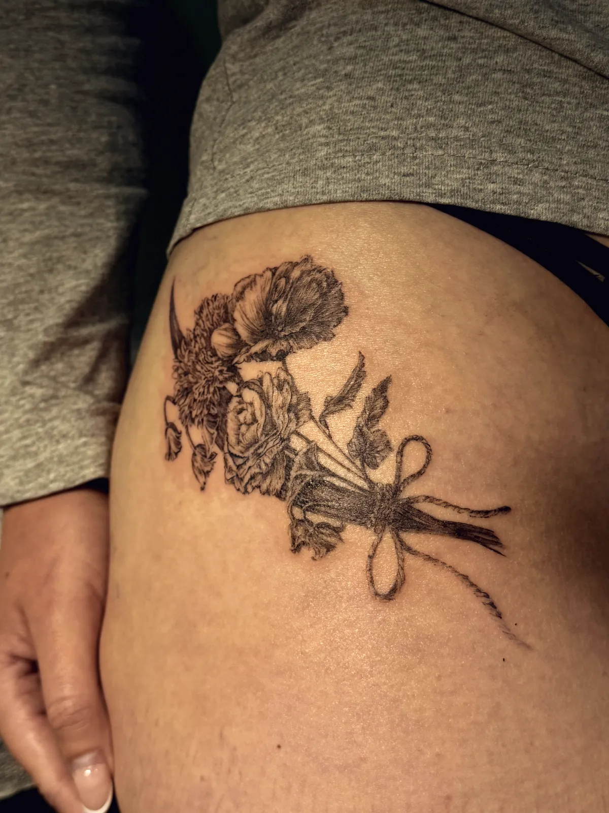 Gathered Wildflowers, tattoo by Alyssa Collins